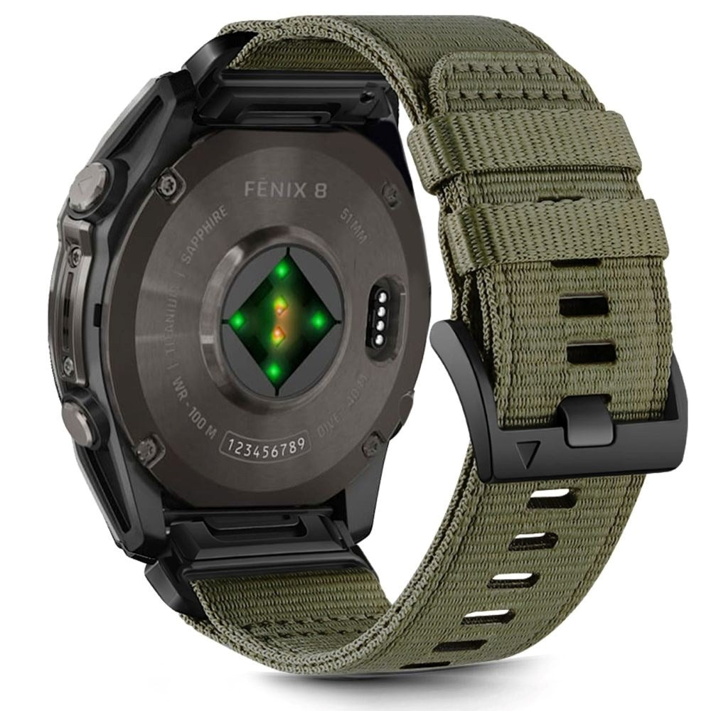 Universal Garmin 26mm QuickFit Classic Nylon Rem - Mörkgrön