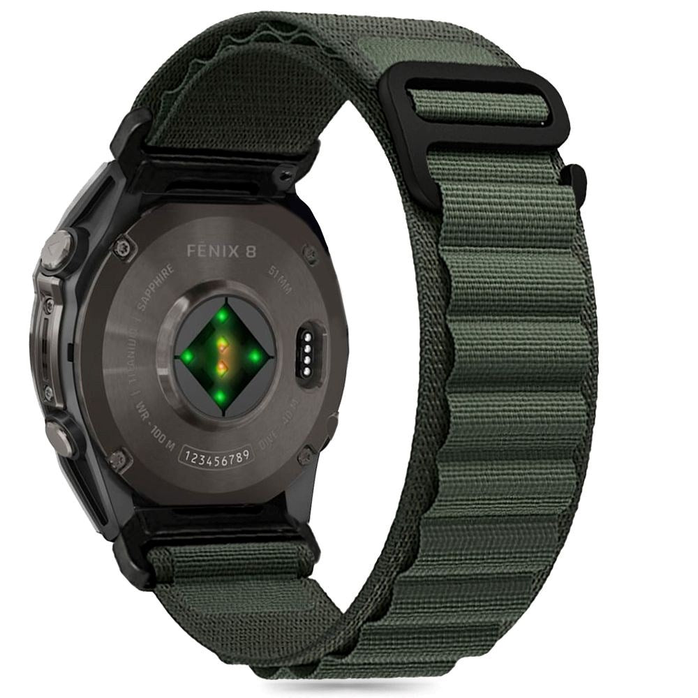 Universal Garmin 22mm QuickFit Tech-Protect Nylon Pro Rem - Mörkgrön
