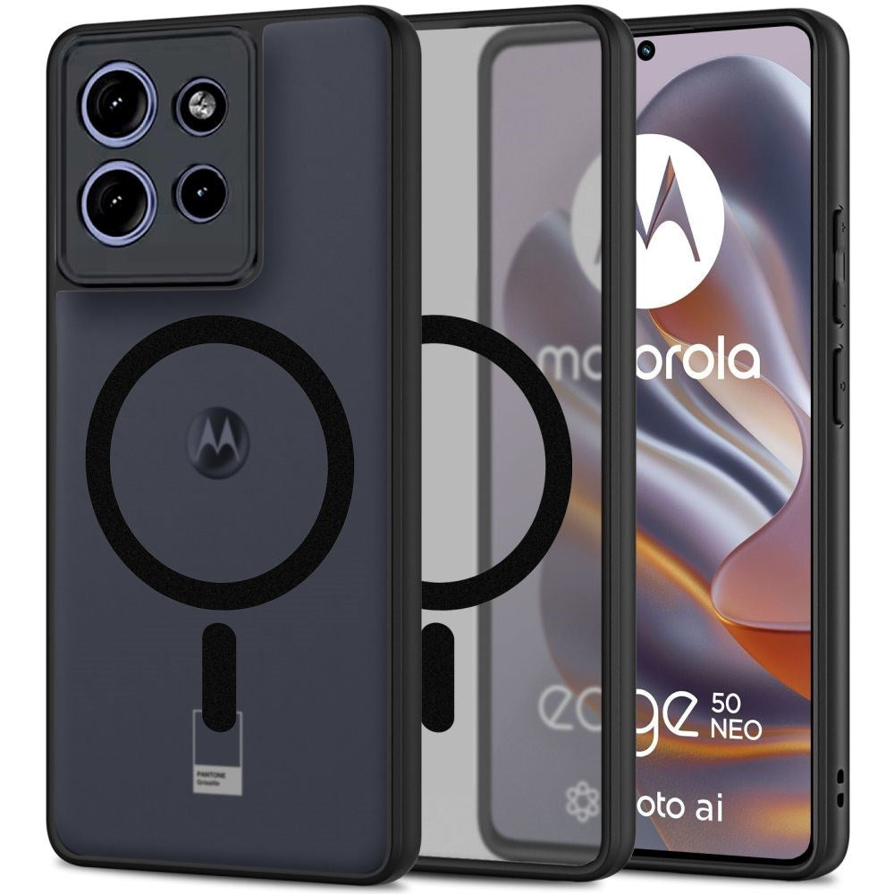 Tech-Protect MagMat MagSafe Motorola Edge 50 Neo Skal - Genomskinligt / Matt Svart