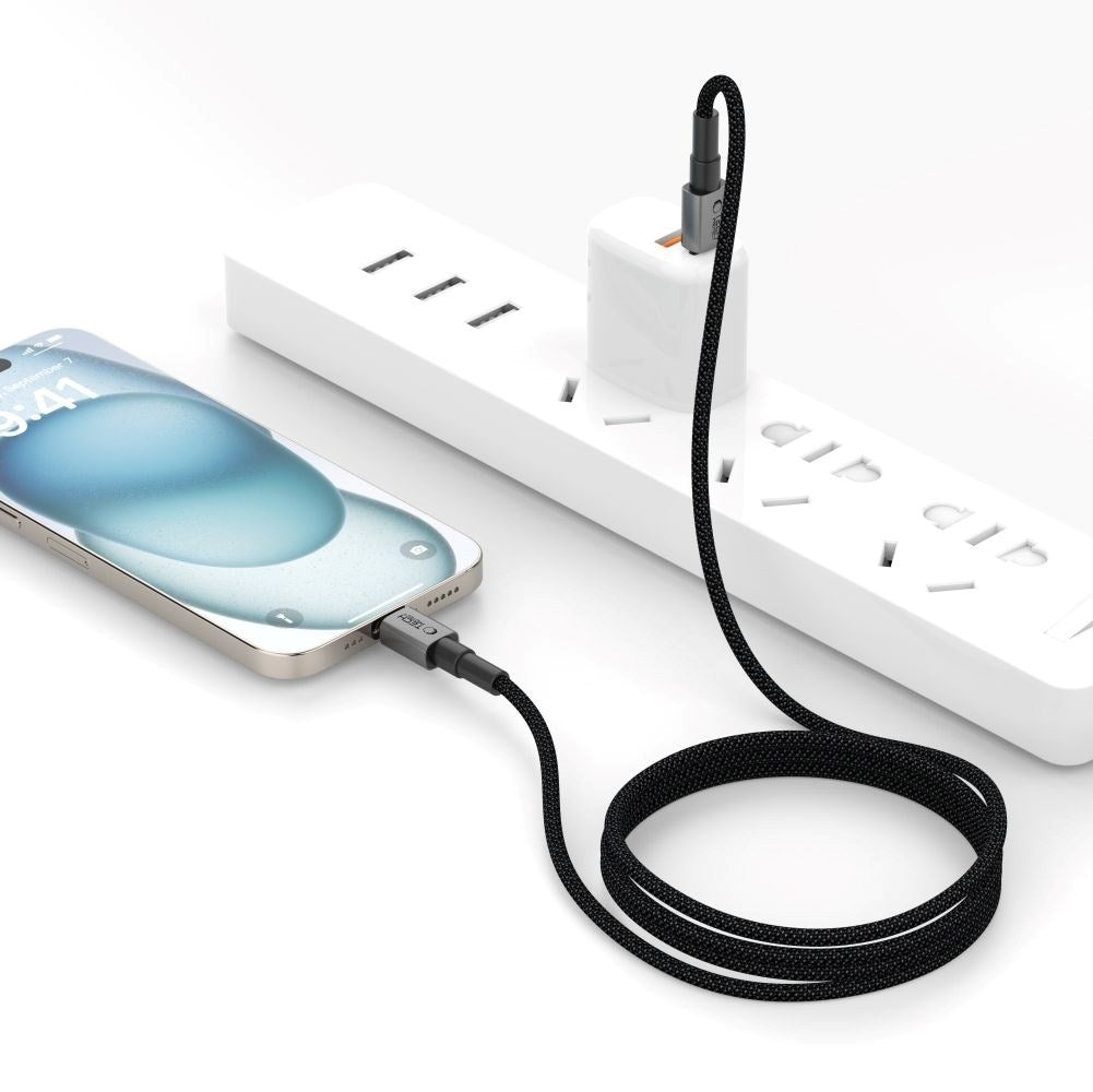 Tech-Protect Ultraboost DNA PD 27W/3A Lightning till USB-C-Kabel 1m - Svart / Mörkgrå