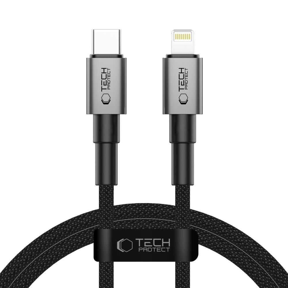 Tech-Protect Ultraboost DNA PD 27W/3A Lightning till USB-C-Kabel 1m - Svart / Mörkgrå