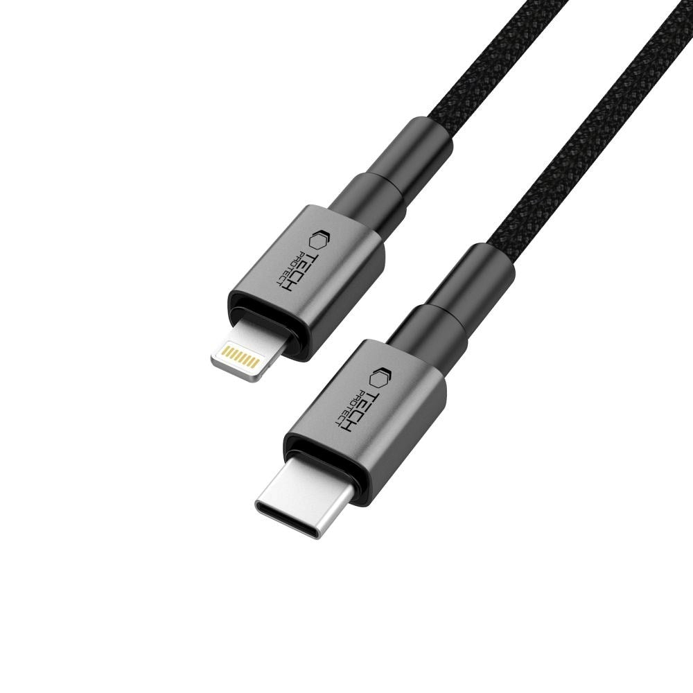 Tech-Protect Ultraboost DNA PD 27W/3A Lightning till USB-C-Kabel 2m - Svart / Mörkgrå