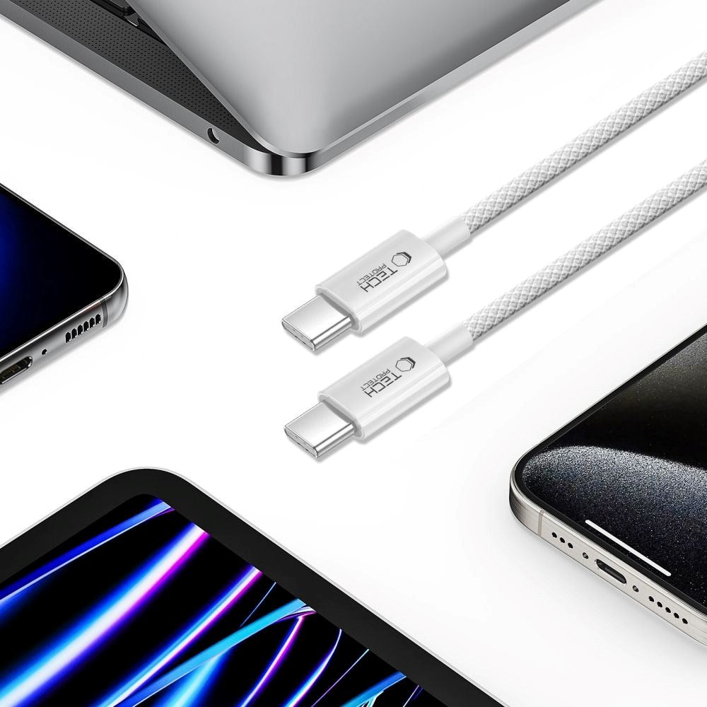 Tech-Protect Ultraboost Lite 60W / 3A USB-C till USB-C-Kabel 1m - Grå