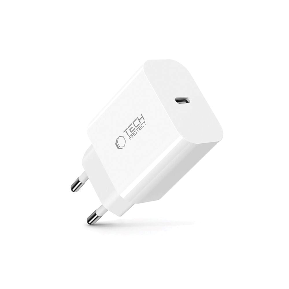 Tech-Protect Charger PD 20W USB-C Väggladdare - Vit