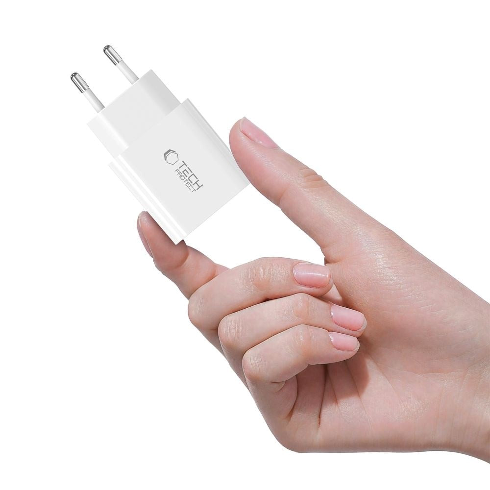 Tech-Protect Charger PD 20W USB-C Väggladdare - Vit