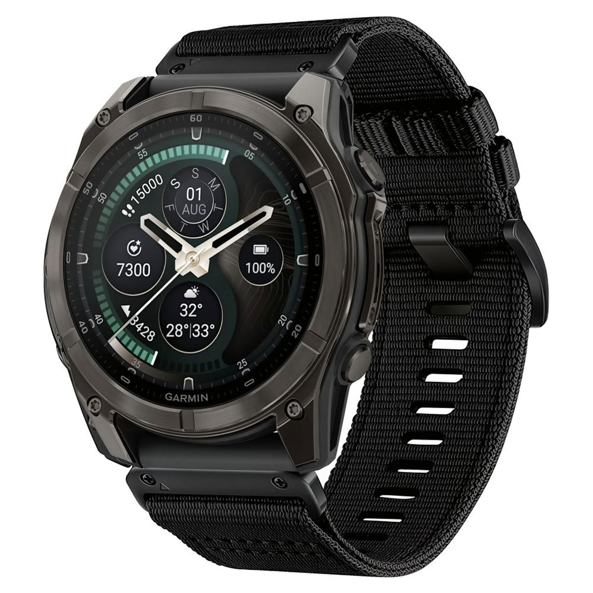 Universal Garmin 22mm QuickFit Tech-Protect Classic Nylon Armband - Svart