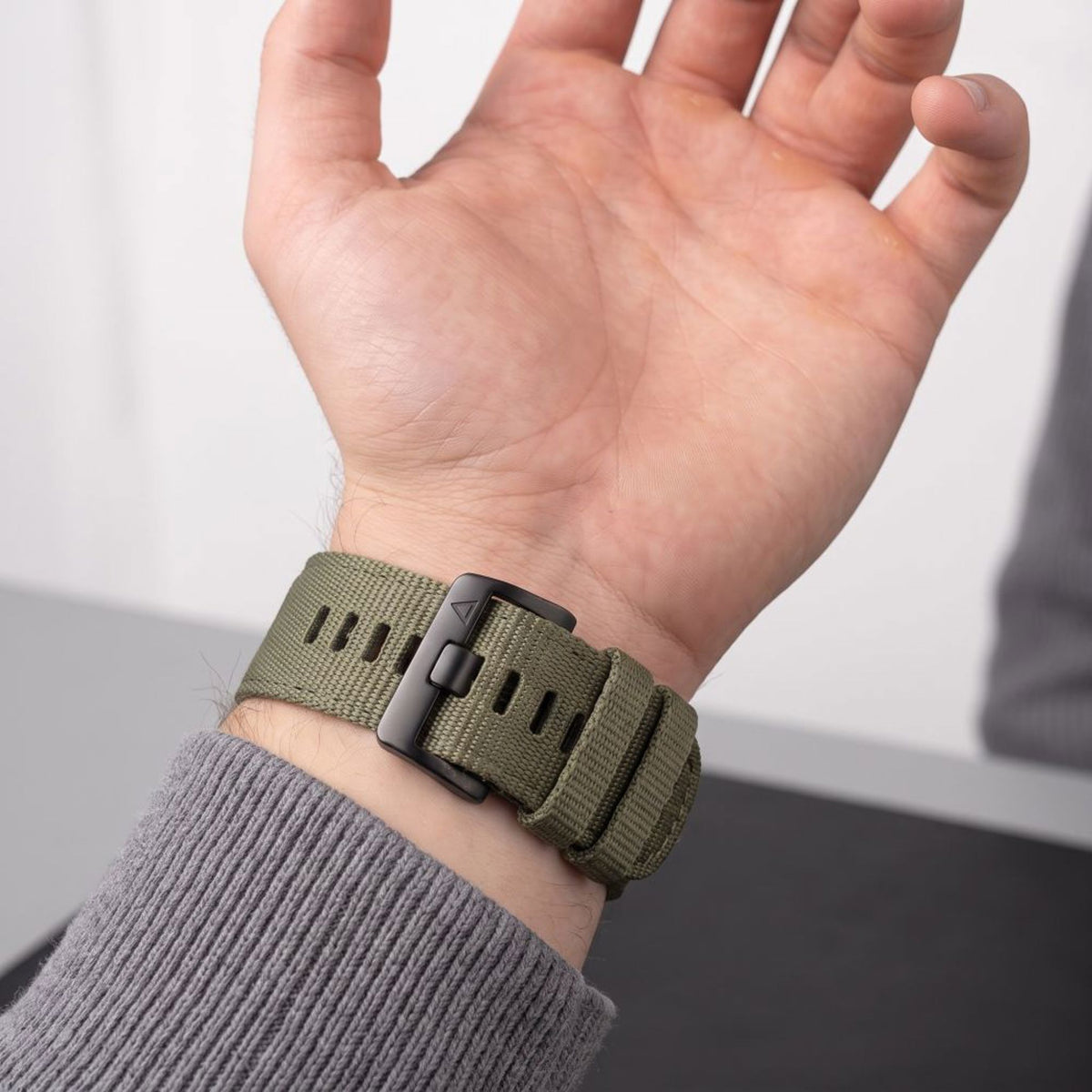 Universal Garmin 22mm QuickFit Tech-Protect Classic Nylon Armband - Grön