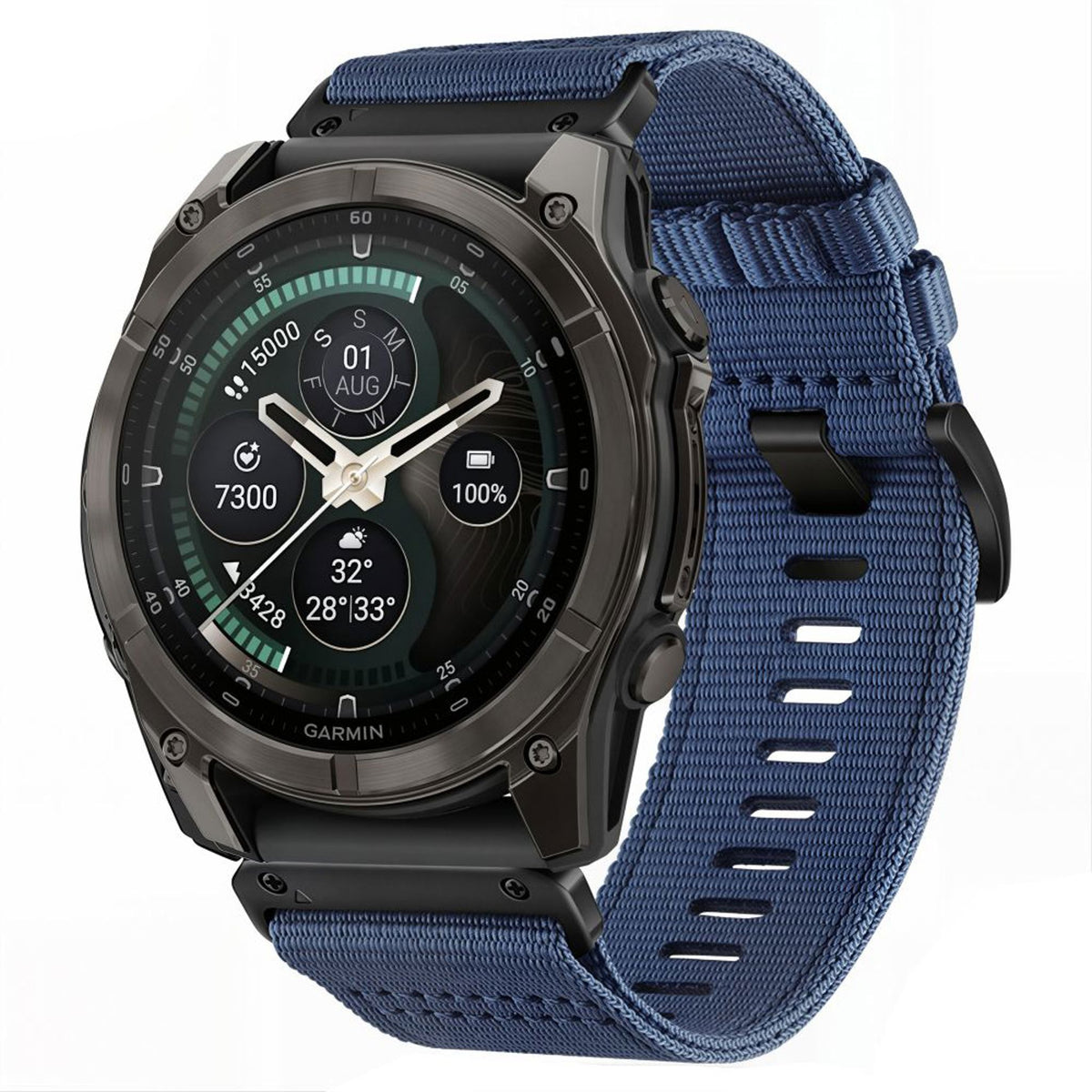 Universal Garmin 22mm QuickFit Tech-Protect Classic Nylon Armband - Blå
