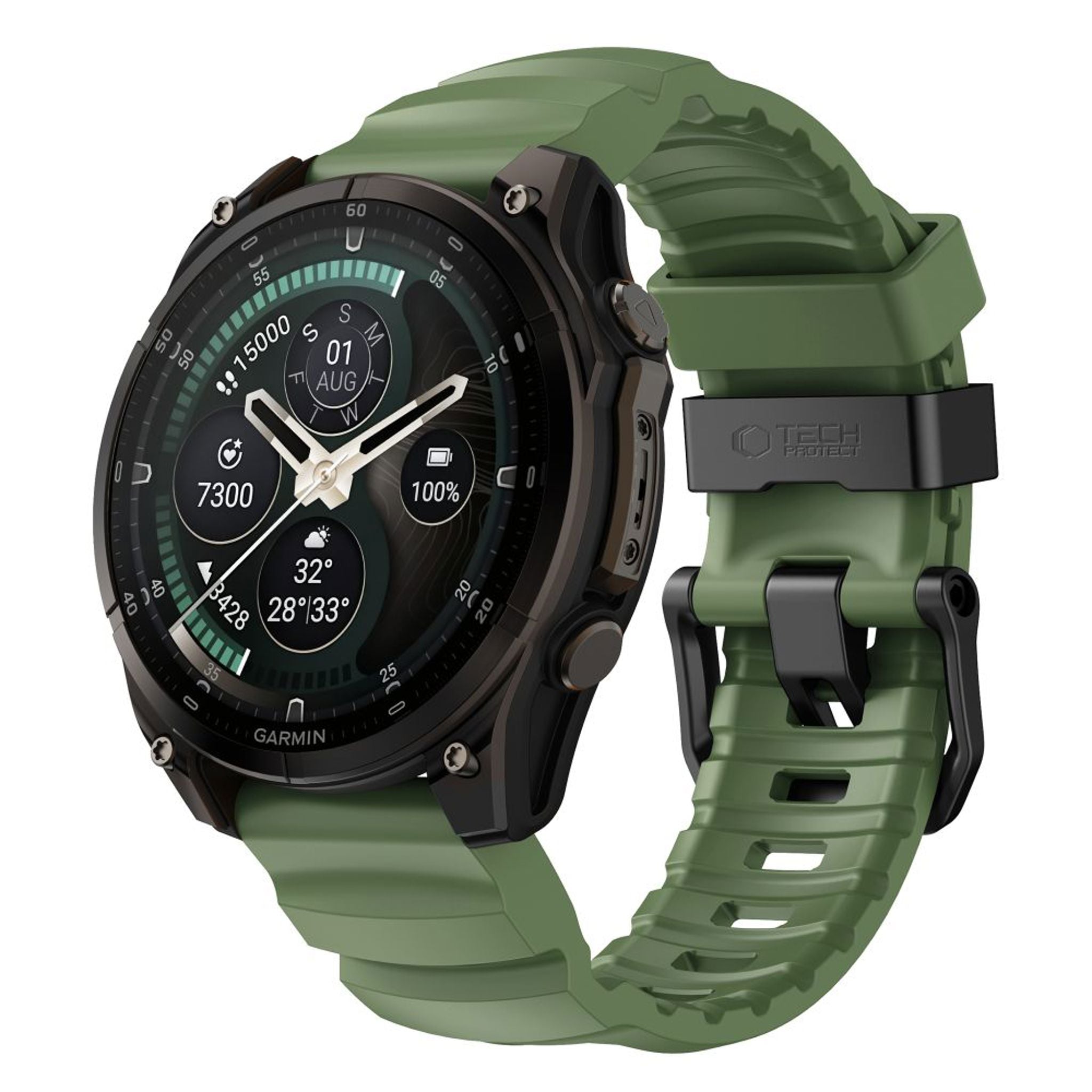 Universal Garmin 22mm QuickFit Tech-Protect Motion Klockarmband - Grön