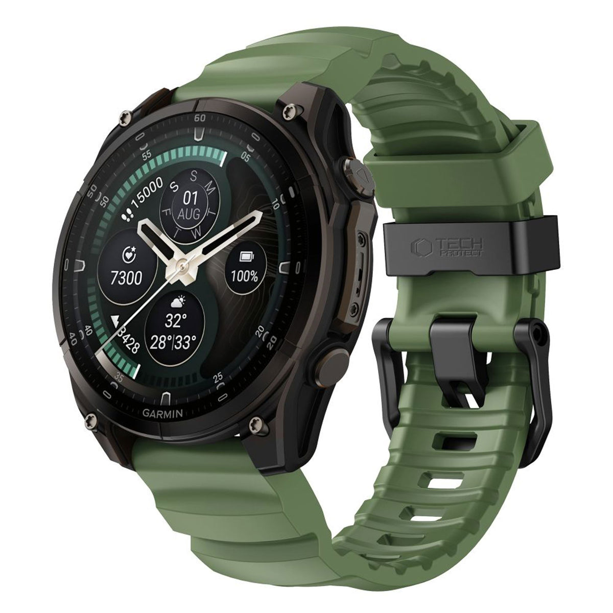 Universal Garmin 22mm QuickFit Tech-Protect Motion Klockarmband - Grön