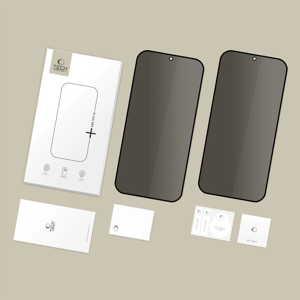 Samsung Galaxy A37 / A57 / S25 FE Tech-Protect Glass Spy+ Skärmskyddsglas - Privacy Funktion - 2 st. - Genomskinlig