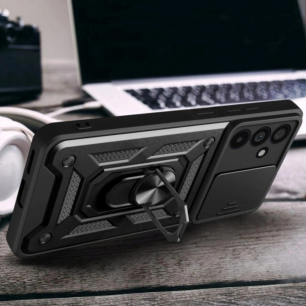 Samsung Galaxy A37 Tech-Protect Camshield Skal med Magnetisk Ring & Stativfunktion - Svart