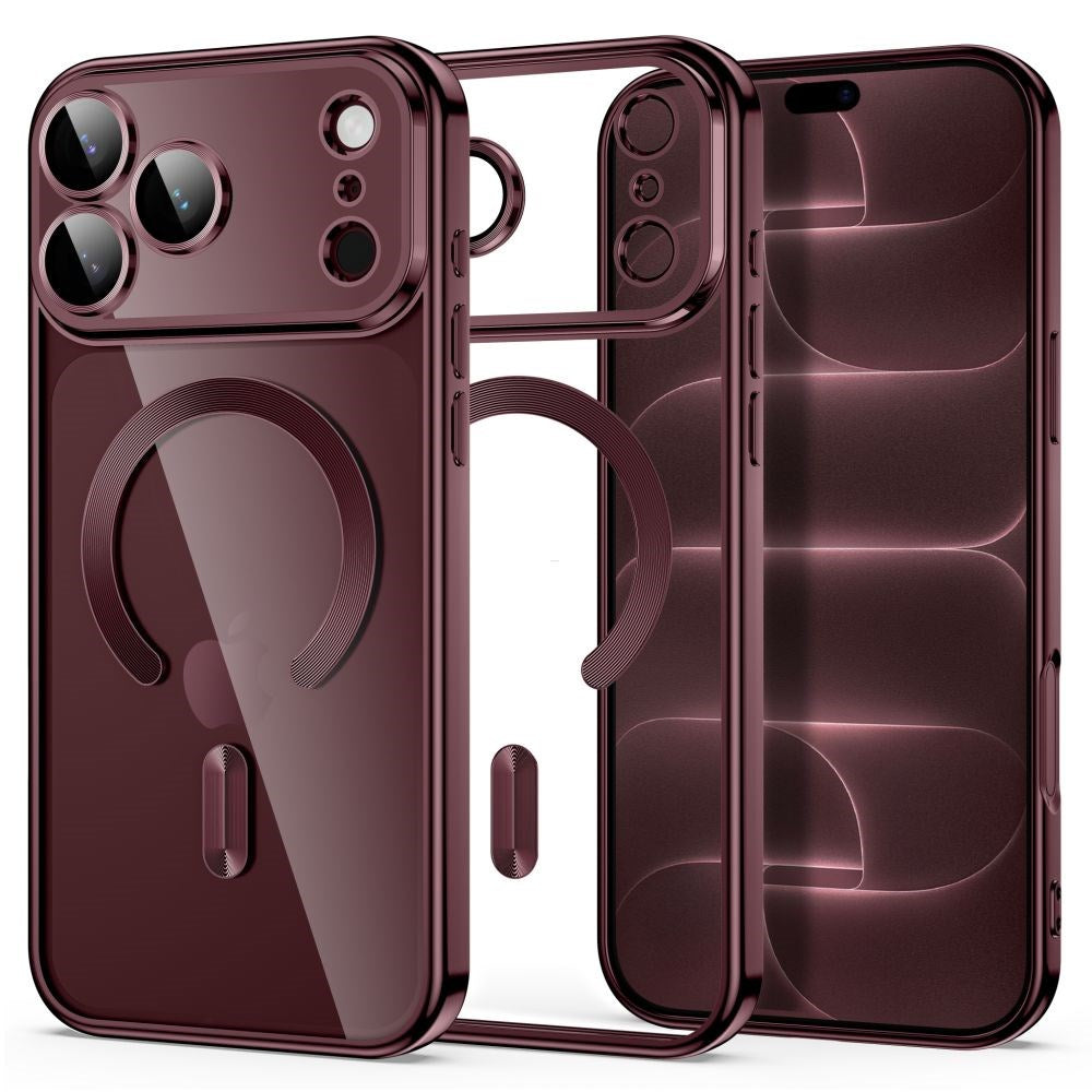 iPhone 18 Pro Max / 17 Pro Max Tech-Protect MagFlex Skal - MagSafe Kompatibel - Burgundy / Transparent