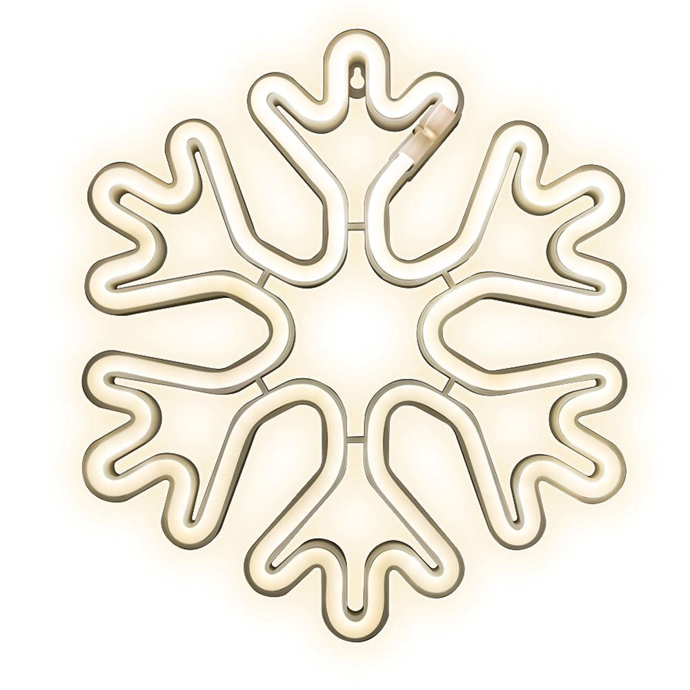 Forever Light LED Neonskylt Jul - Vitt Ljus med Snöflingor