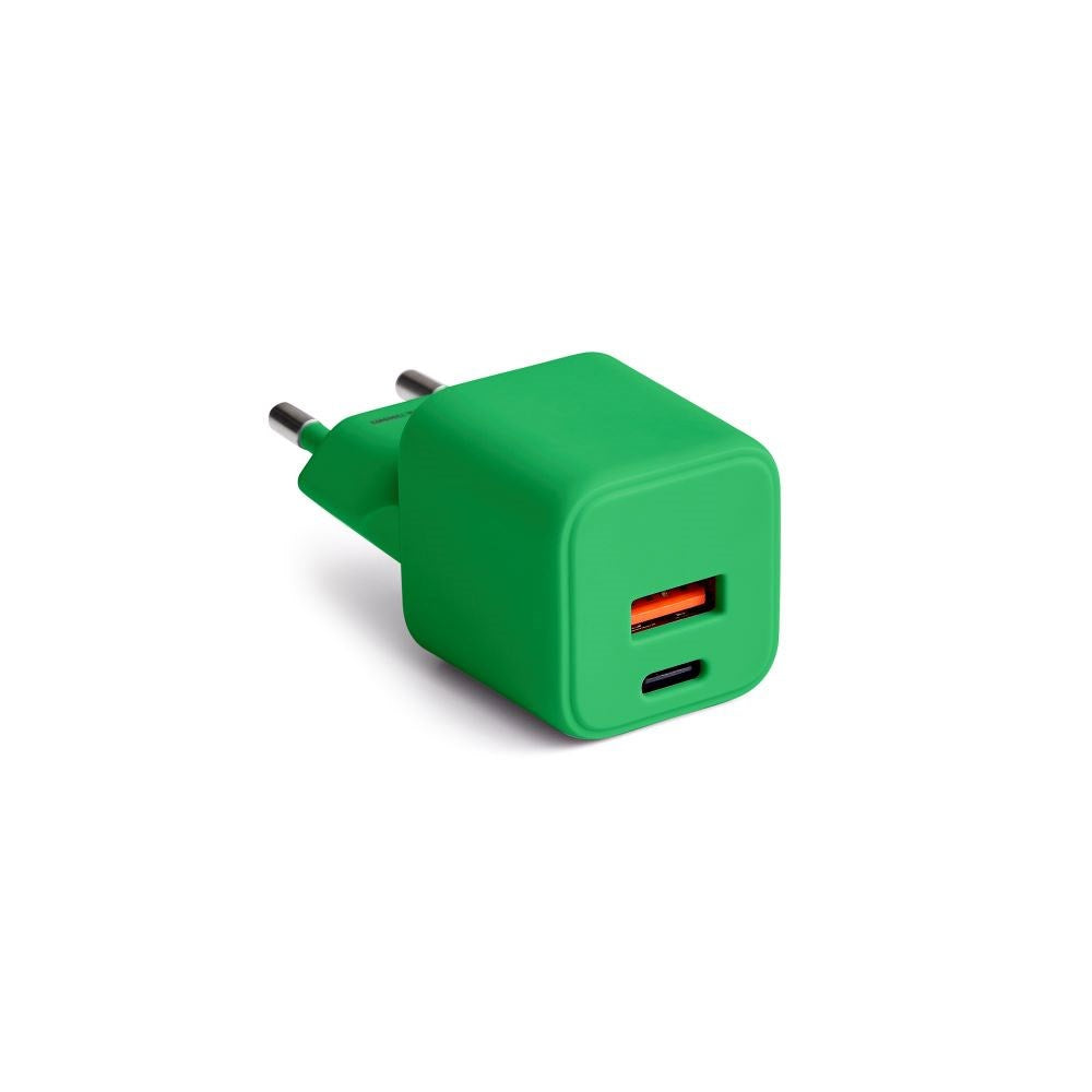 Colorum 30W Väggladdare m. 1x USB-A & 1x USB-C - Green