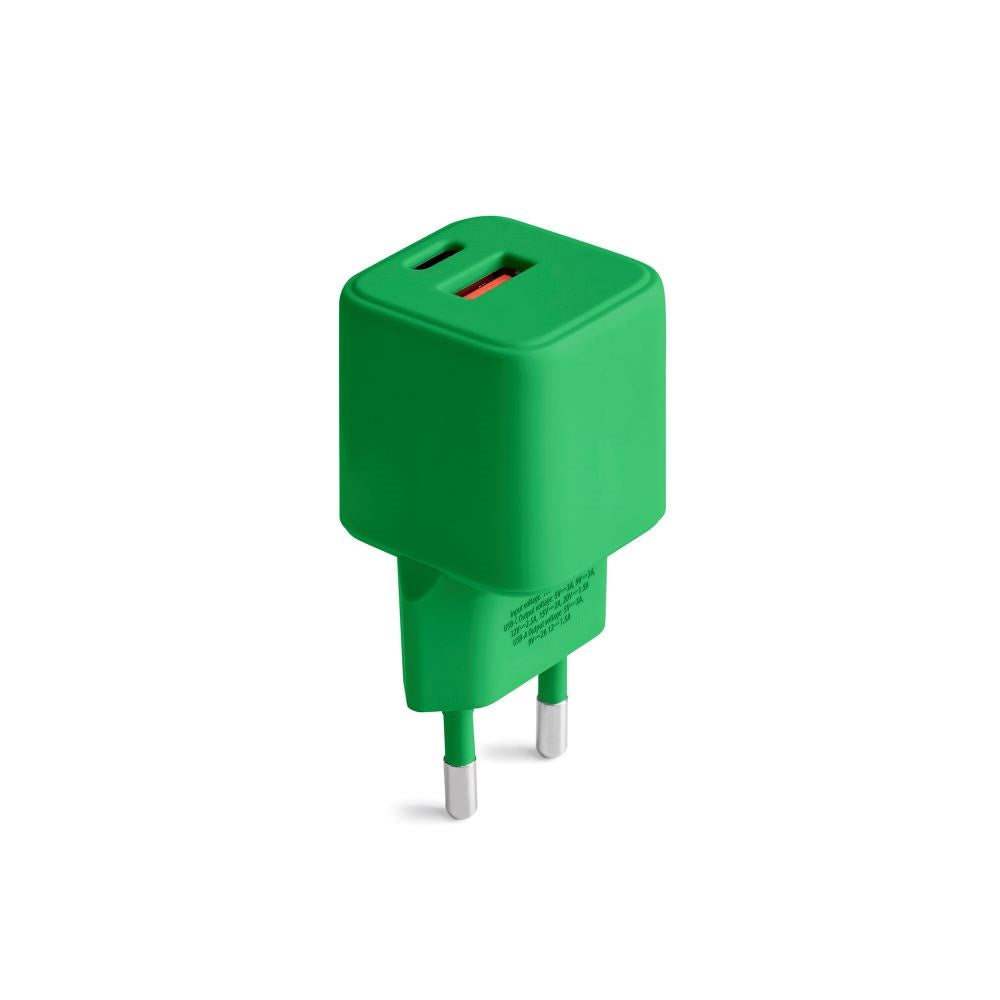 Colorum 30W Väggladdare m. 1x USB-A & 1x USB-C - Green