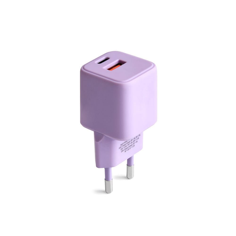 Colorum 30W Väggladdare m. 1x USB-A & 1x USB-C - Lavender