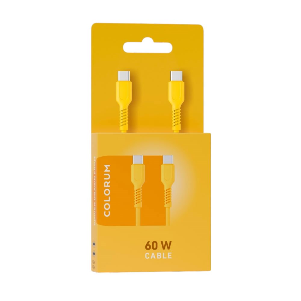 Colorum 60W USB-C till USB-C Kabel - 1.8m - Yellow