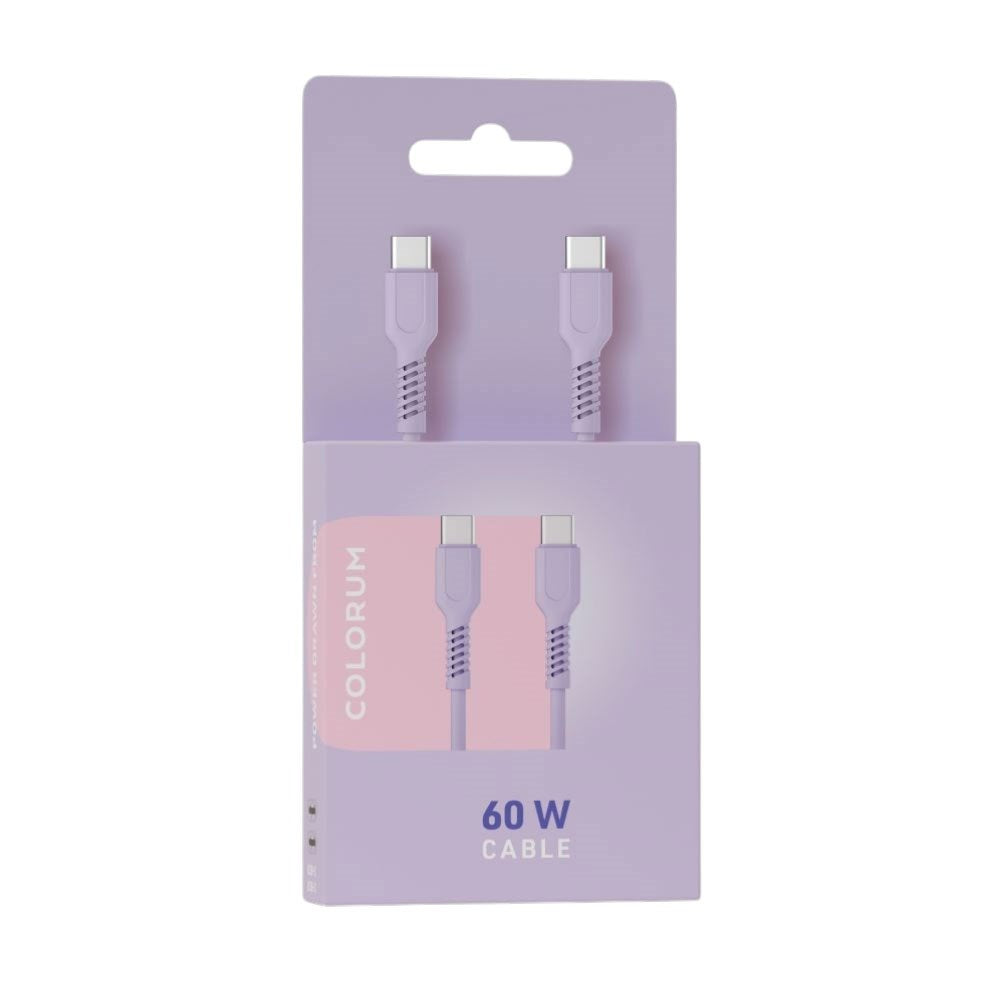 Colorum 60W USB-C till USB-C Kabel - 1.8m - Lavender