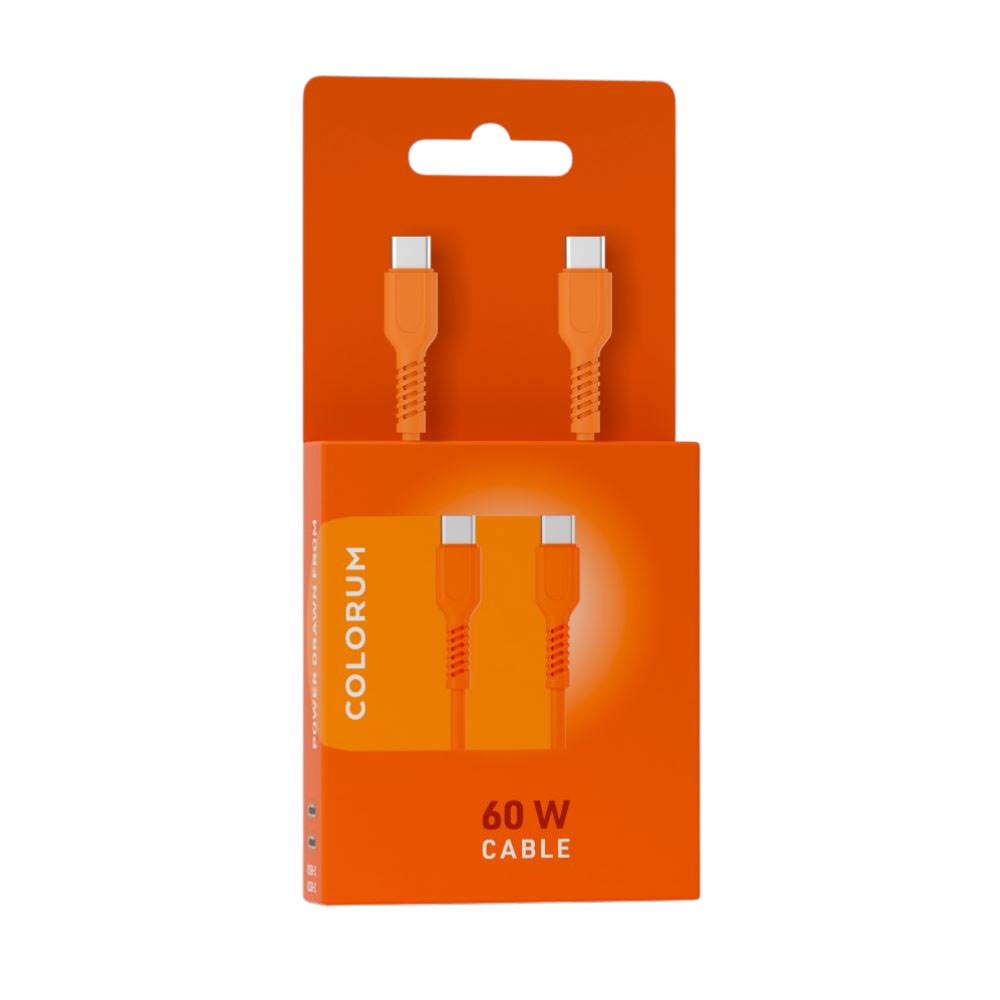 Colorum 60W USB-C till USB-C Kabel - 1.8m - Orange