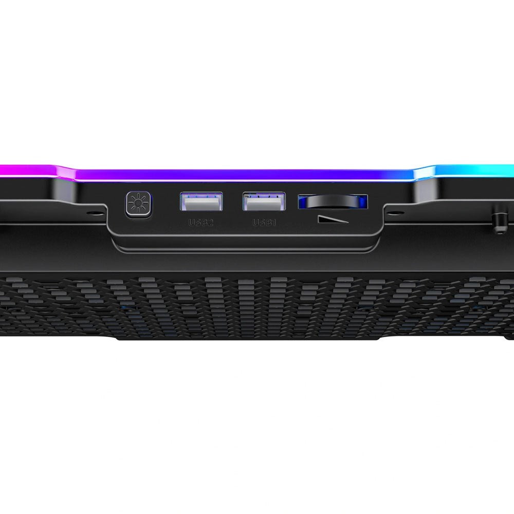 Wozinsky NitroCool Datorstativ med RGB-Belysning & Kylning - Svart