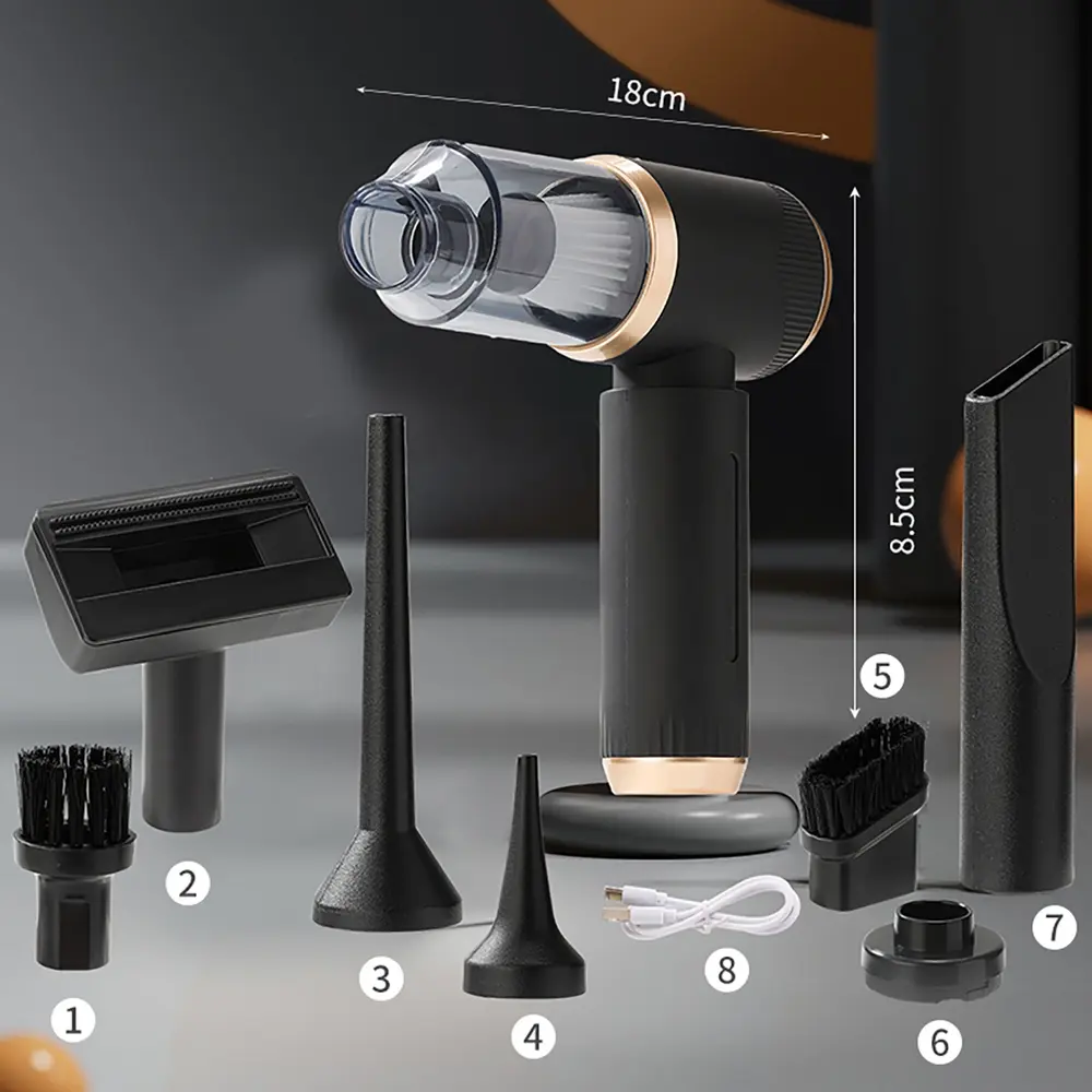 Hurtel Mini Vikbar Handdammsugare för Bil - Svart