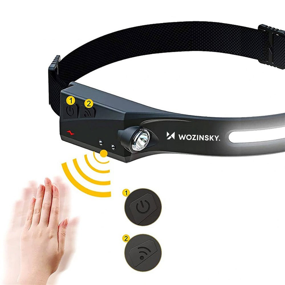 Wozinsky WLC-1200 Pannlampa med 350 lm & Rörelsesensor - Svart