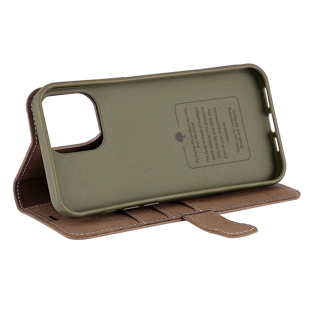 iPhone 13 Pro Max Onsala Eco Wallet - Nedbrytbart Plånboksfodral - Brun