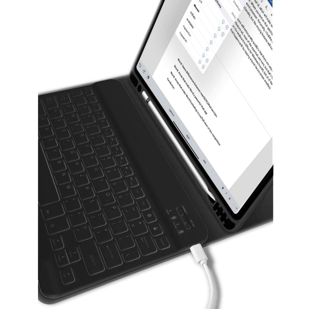 iPad 11" (2025) / iPad 10.9" (2024/2022) Tech-Protect Keyboard Fodral med Pennhållare - Engelsk Layout - Svart