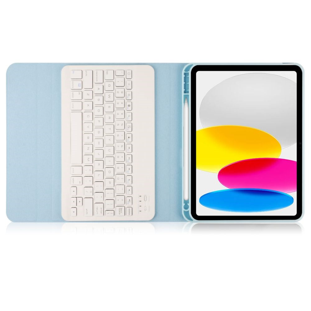 iPad 11" (2025) / iPad 10.9" (2024/2022) Tech-Protect Tangentbordsskydd med pennhållare - Engelsk layout - Blå