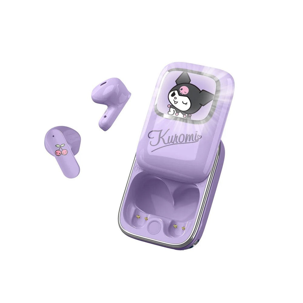 Kuromi OTL True Wireless In-Ear Headset med Uppskjutbart Laddningsfodral - Lila