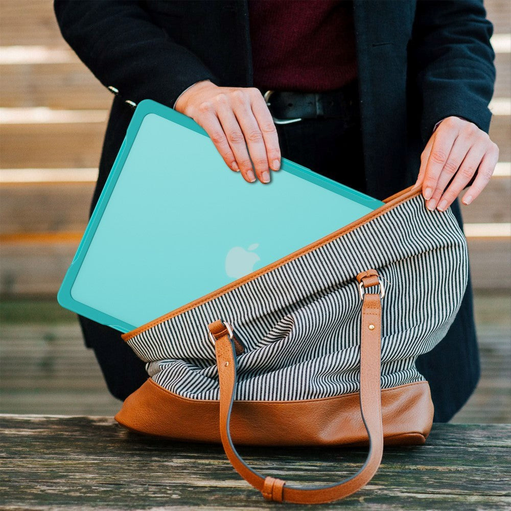 MacBook Air 15" M2/M3/M4 (2023-2025) Hårdplast Skal - Transparent / Blå