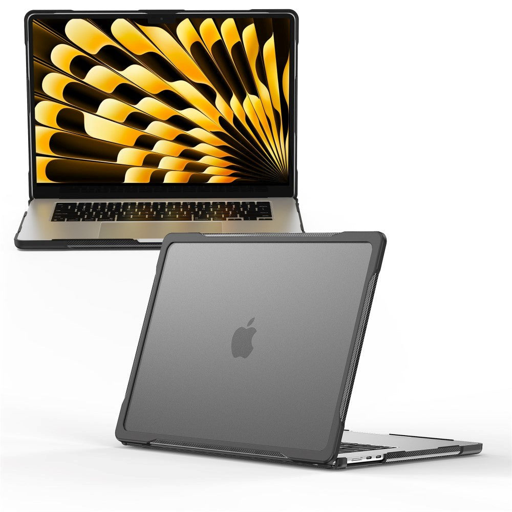 MacBook Air 15" M2/M3/M4 (2023-2025) Hårdplast Skal - Transparent / Svart