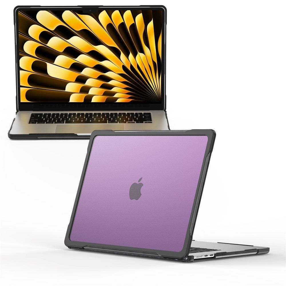 MacBook Air 15" M2/M3/M4 (2023-2025) Hårdplast Skal - Transparent / Lila