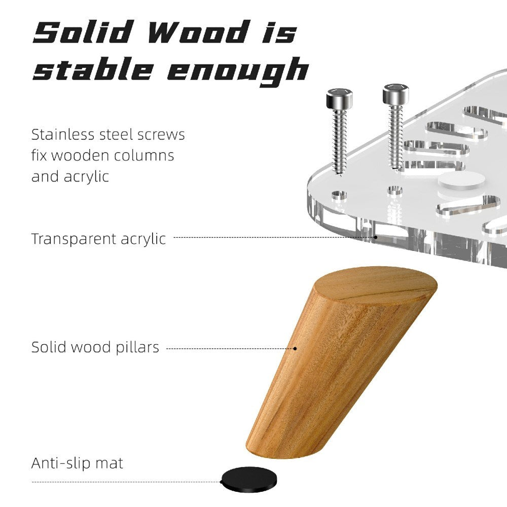 Mac Mini M4 / M4 Pro Ställ - Genomskinlig / Trä