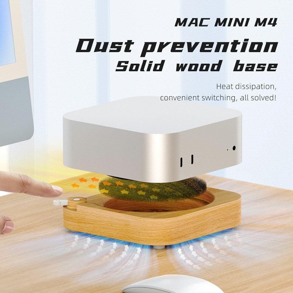 Mac Mini M4 / M4 Pro Träställ – Stövskydd, Kylning & Elegant Design