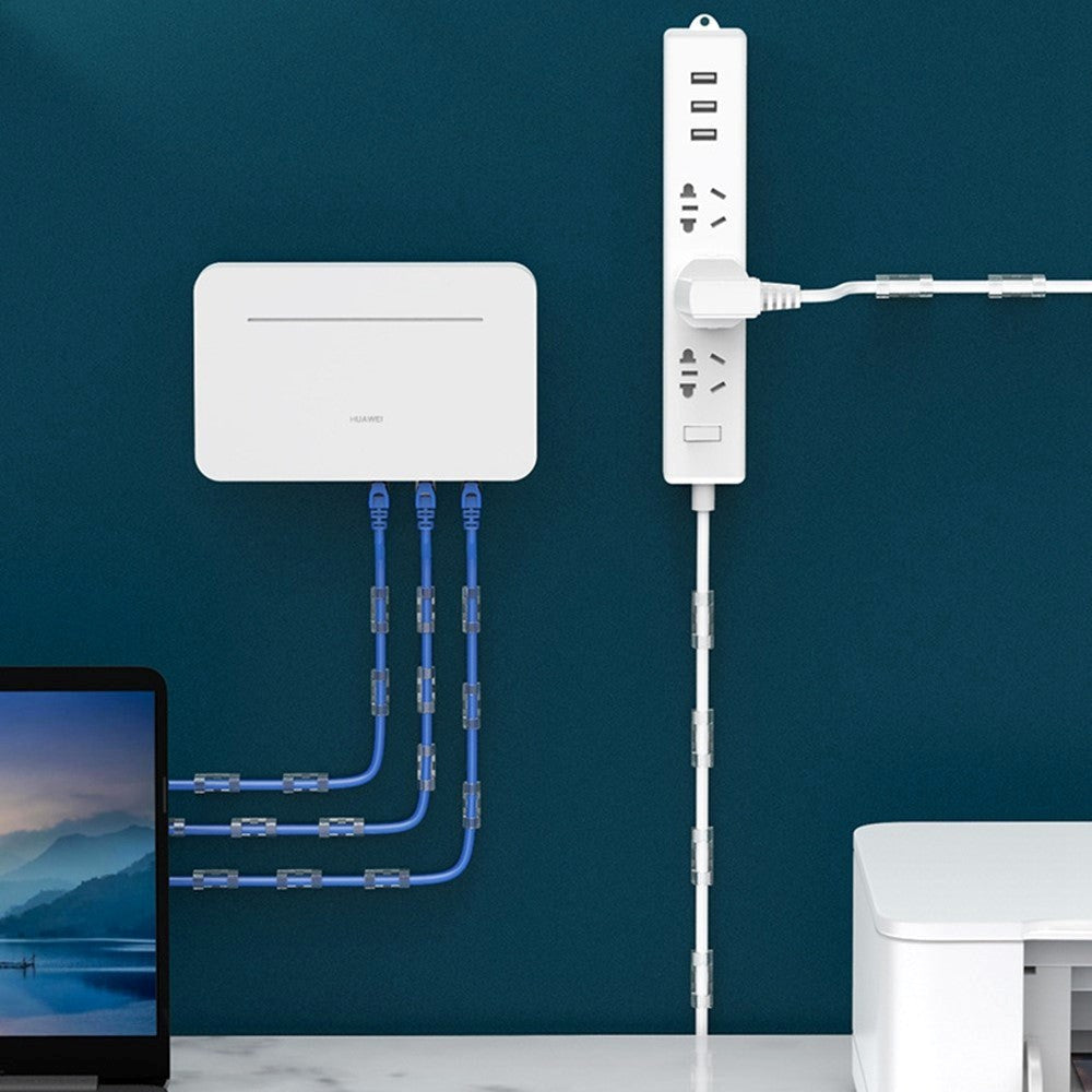 CableCreation Dubbelhäftande Kabelhållare - Small - 50 st - Genomskinlig