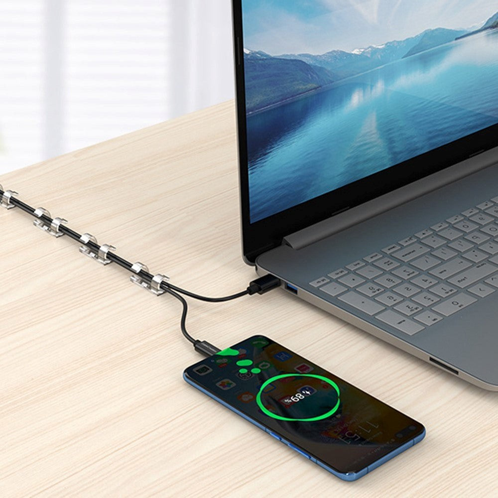 CableCreation Dubbelhäftande Kabelhållare - Small - 50 st - Genomskinlig