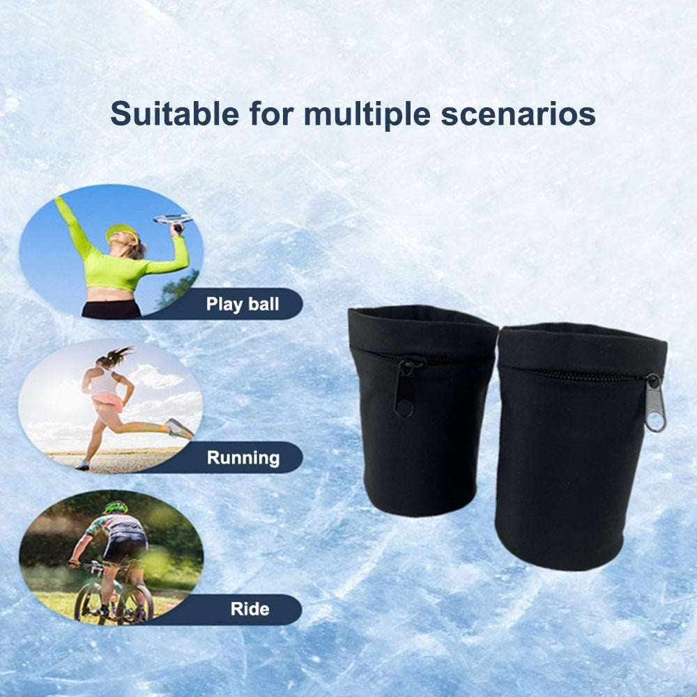 Sportlöpararmband för Handleden med Fickor med Dragkedja - Svart