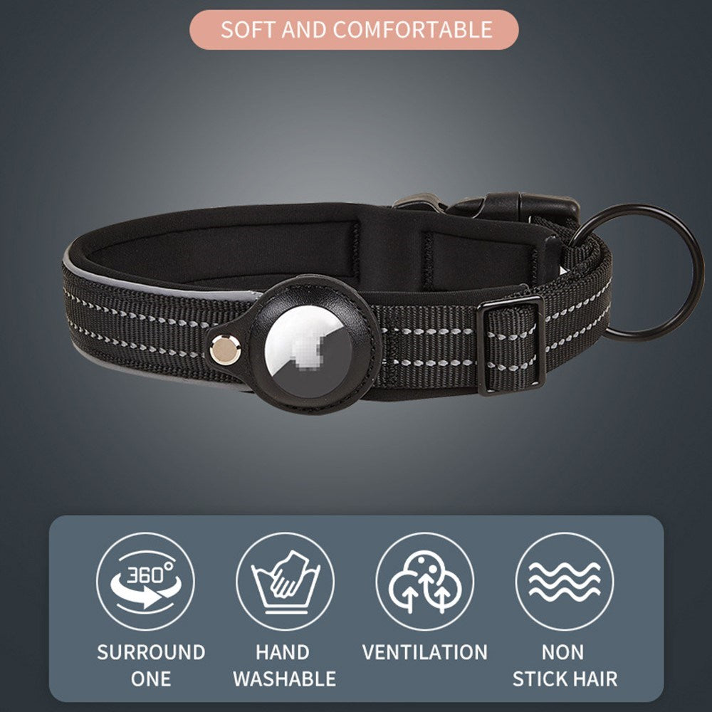 Hundhalsband med Hållare för AirTag 1. & 2. Gen. - Storlek S (30-37 cm) - Grön
