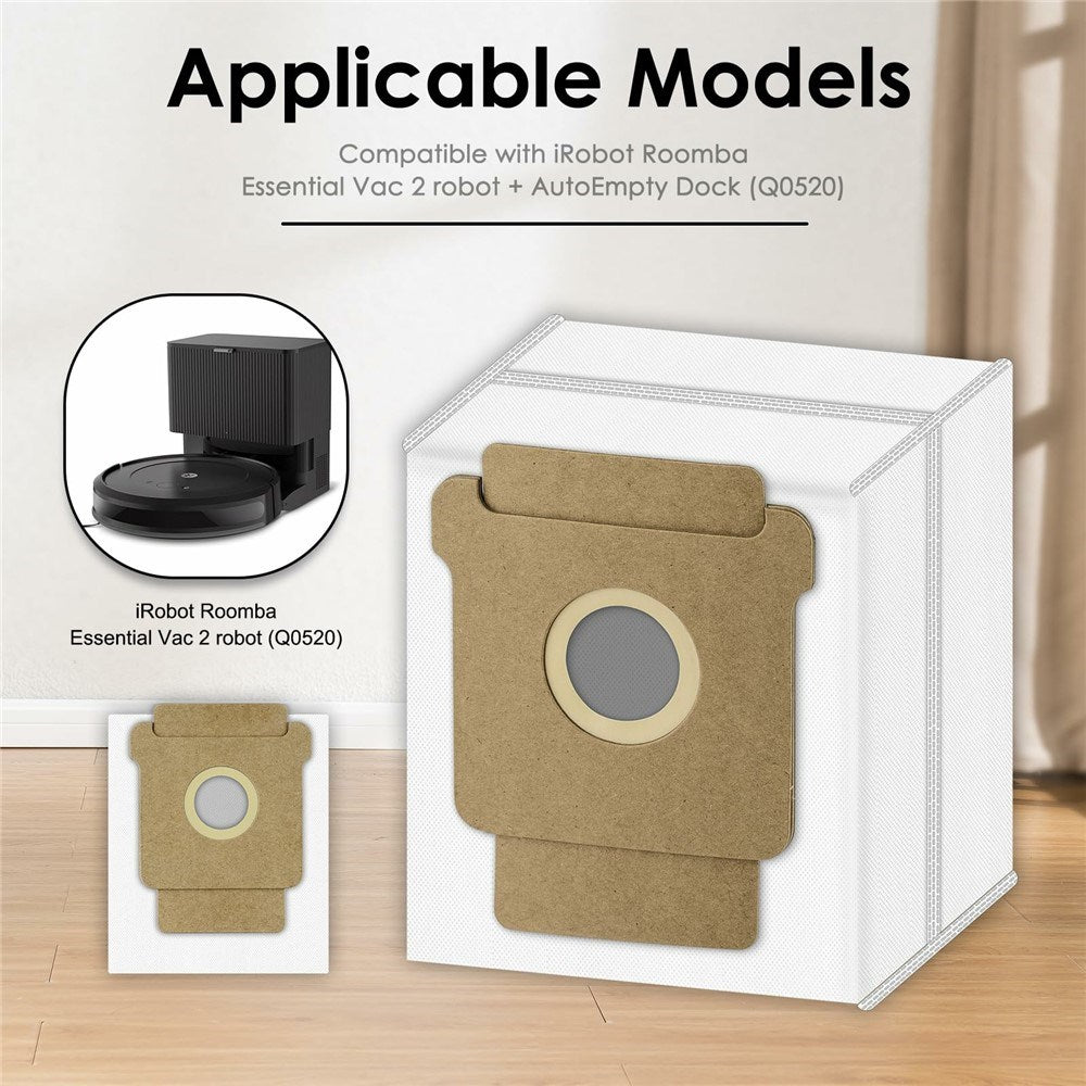 4 st. Dammsugarpåsar till iRobot Roomba 105 Combo / 205 Dustcompactor / Plus 405 Combo / Plus 505 Combo Robotdammsugare – Vit