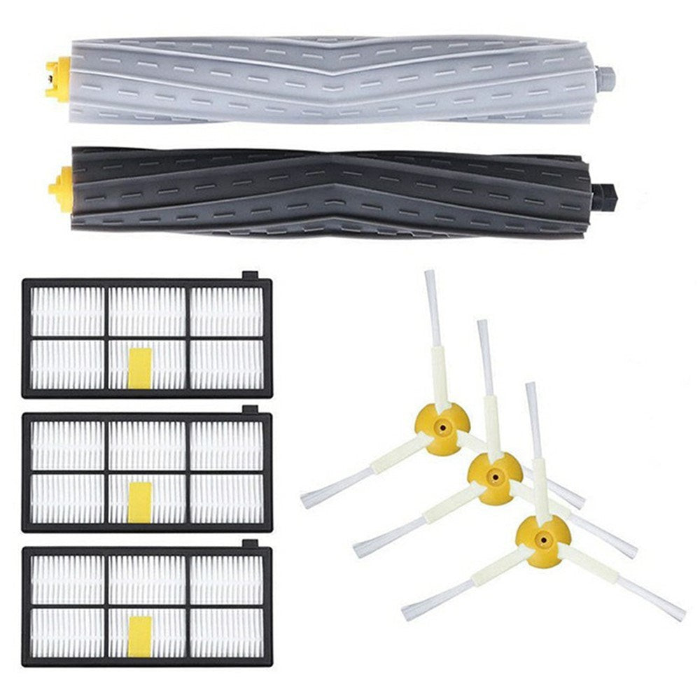 iRobot Roomba 980 / 960 / 880 / 870 / 800 Tillbehörssats m. Filter & Borste - 8 st - Vit / Svart