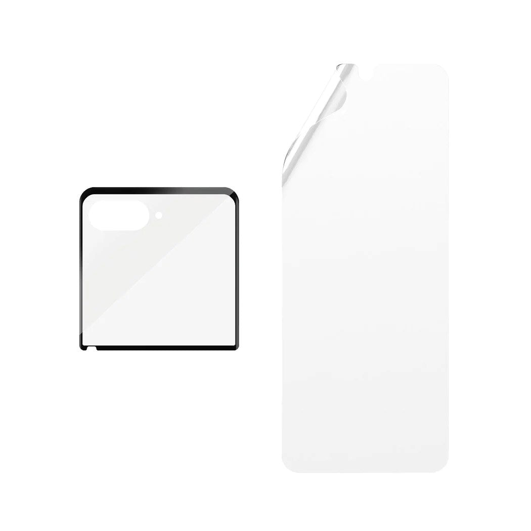 PanzerGlass 2-i-1 Skärmskydd i Glas & Film - Motorola Razr 50 - Genomskinlig/Svart Kant