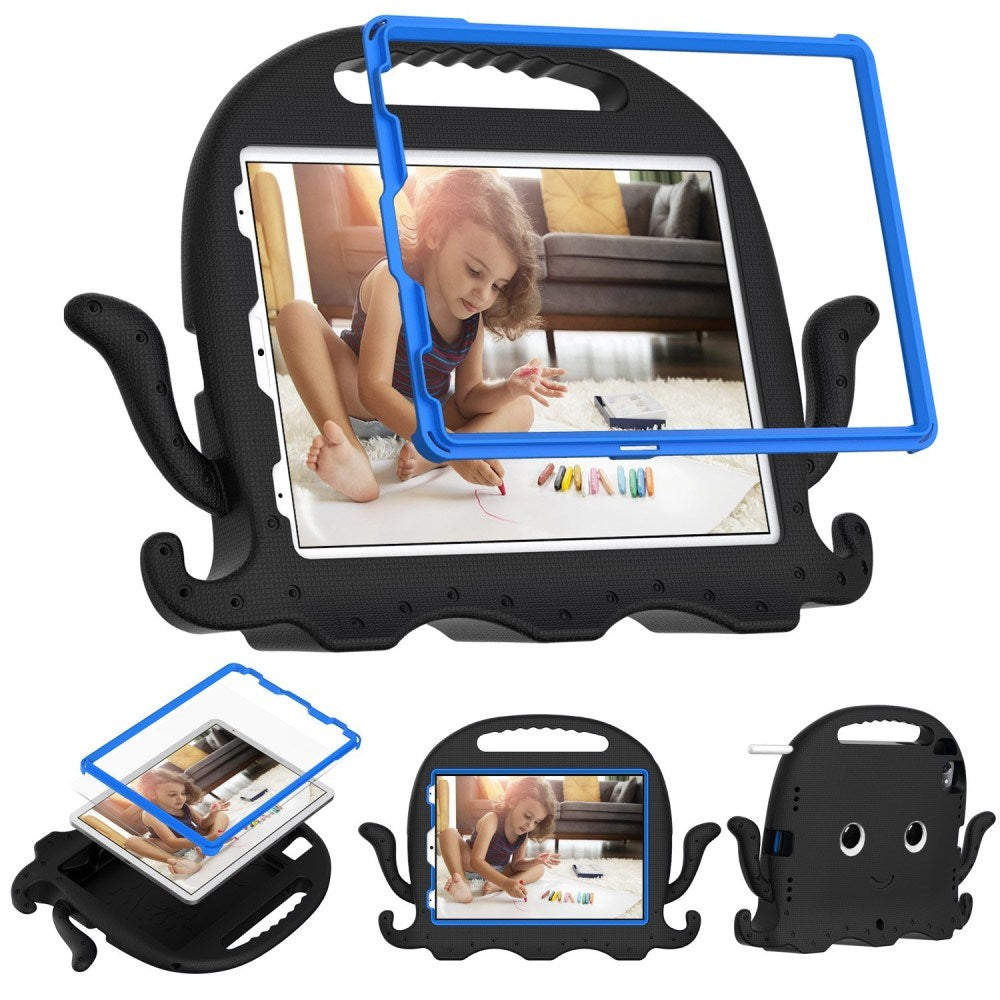 EIDERWOOD iPad Air 11" (2025 / 2024) / Pro 11" (2025 - 2018) Barnskal med Axelrem & Handhållare - Bläckfisk - Svart