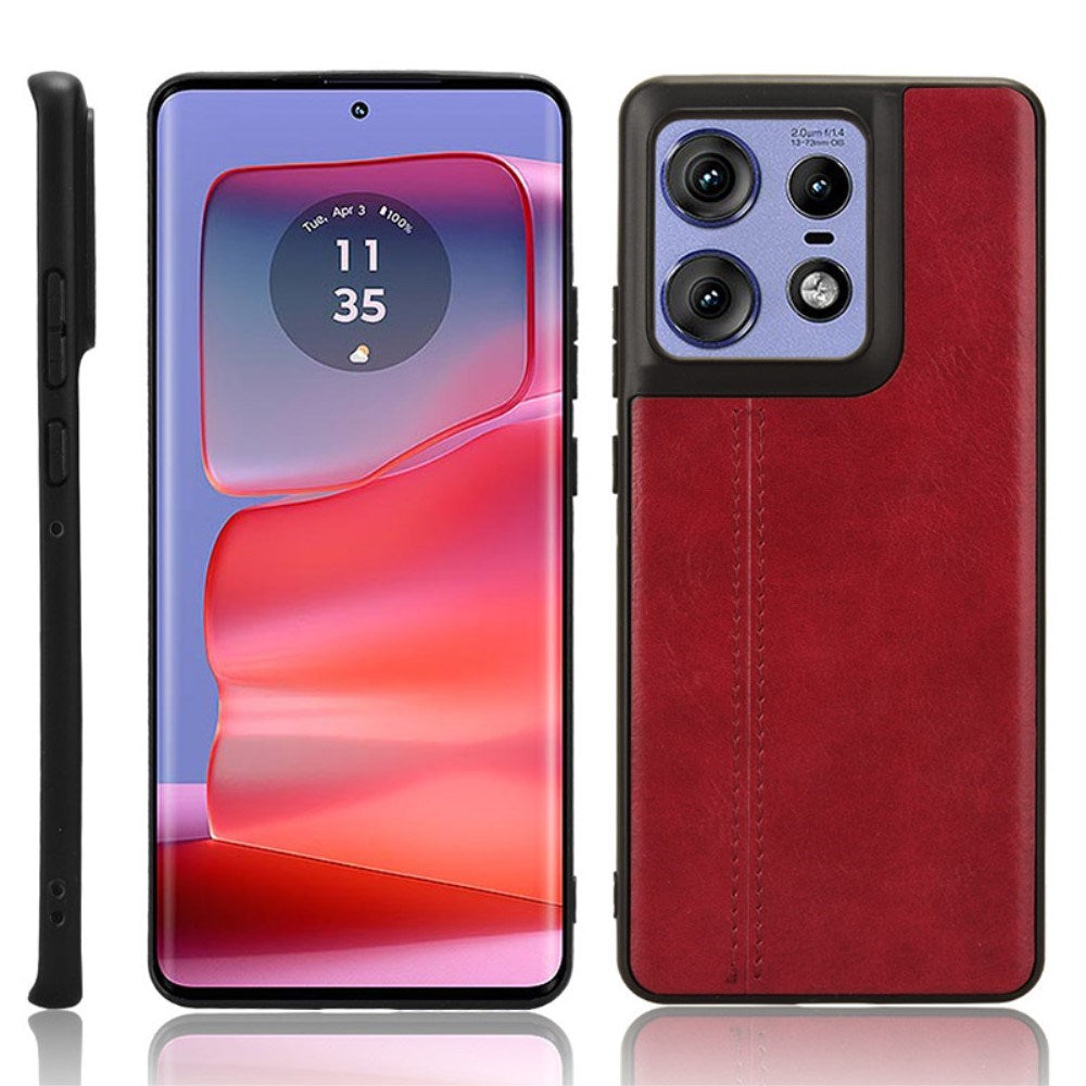 EIDERWOOD Motorola Edge 50 Pro Läderbelagd Plastskal - Röd