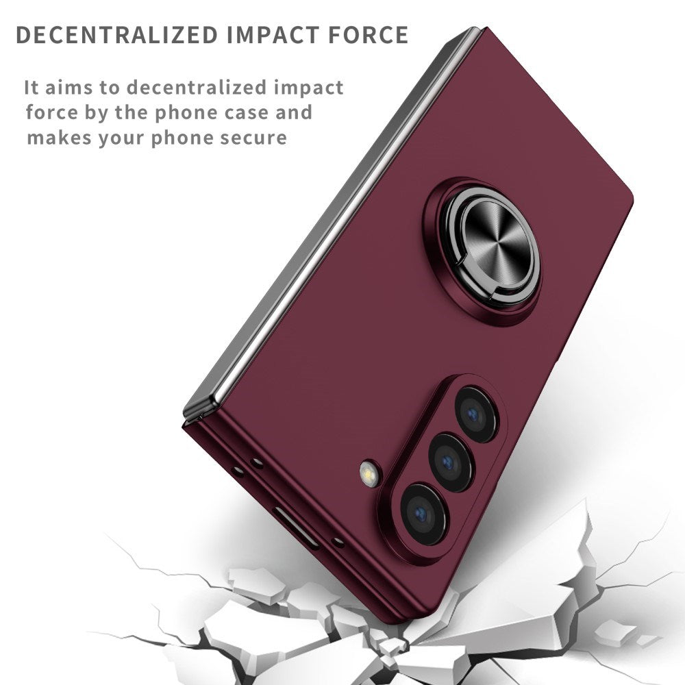 EIDERWOOD Samsung Galaxy Z Fold6 Plast Skal m. Magnetiskt Stativ - Vinröd