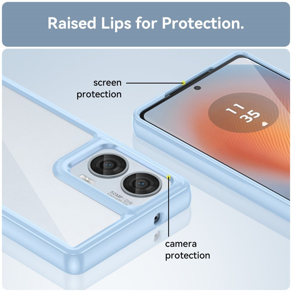 EIDERWOOD Motorola Edge 50 Fusion Hybrid Plast Skal - Transparent / Blå