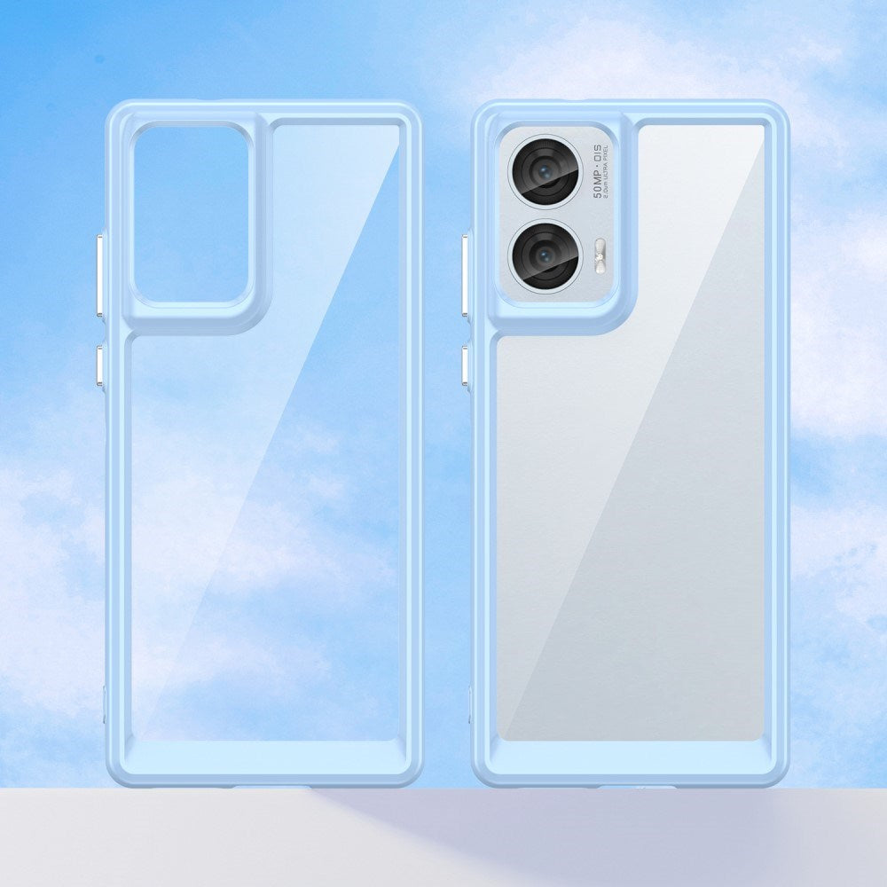 EIDERWOOD Motorola Edge 50 Fusion Hybrid Plast Skal - Transparent / Blå