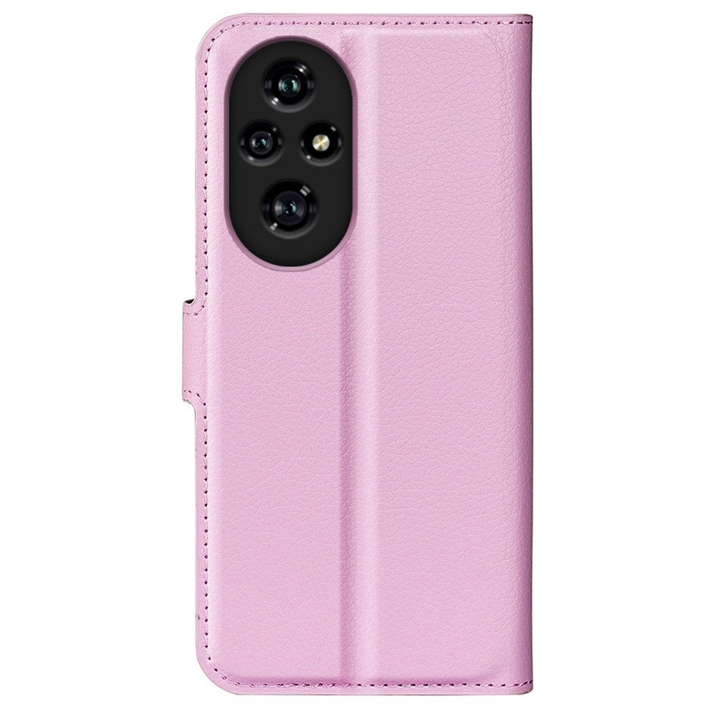 EIDERWOOD Honor 200 Pro (5G) Konstläder Flip Fodral m. Korthållare & Ställfunktion - Rosa