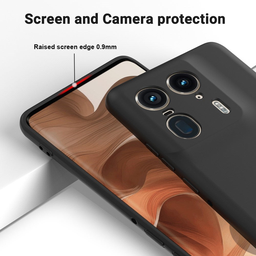 EIDERWOOD Motorola Edge 50 Ultra Liquid Silikon Skal med Rem - Svart